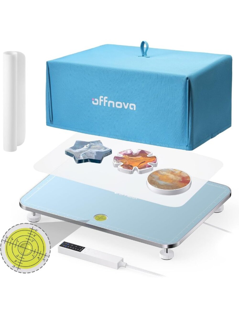 2-in-1 Resin Heating Mat & Leveling Table for Epoxy Molds, Smart Timer & Temp